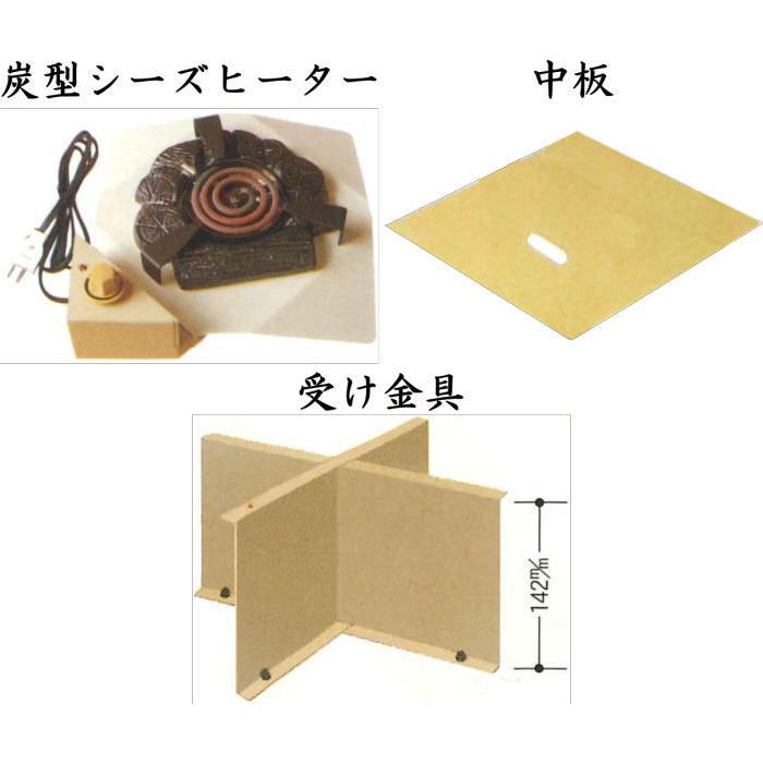 茶道具 炉壇 電熱式 炭型シーズヒーター炉壇セット500W＆炉縁 黒 掻合