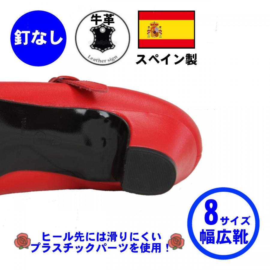 フラメンコシューズ釘なし 練習用 幅広め 入門 本革 黒 フラメンコ靴