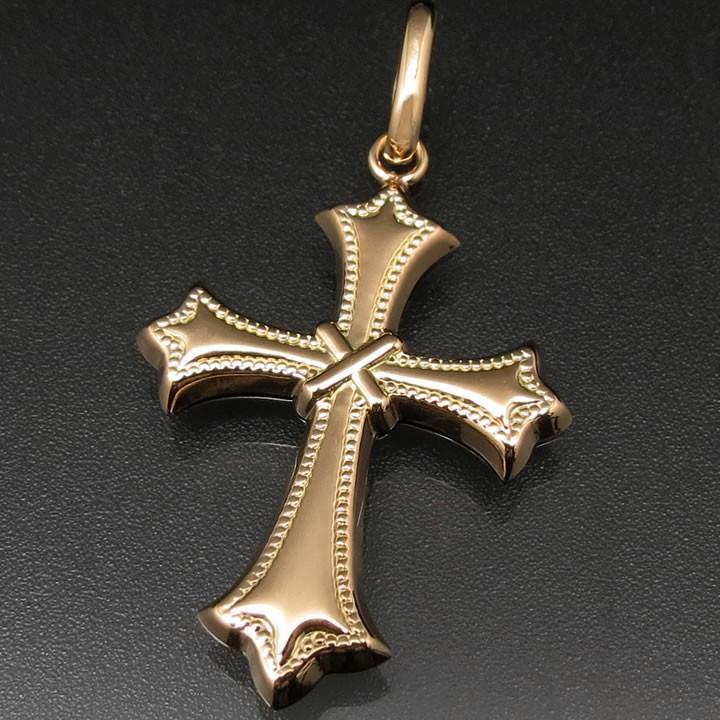 クロス（十字架） ペンダントトップ 18金 K18 中空構造 トップのみ