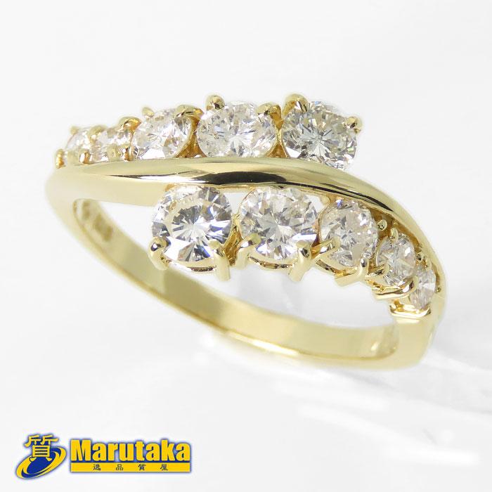 K18 ダイヤモンド リング】11号 指輪 鑑別書付 18金イエローゴールド