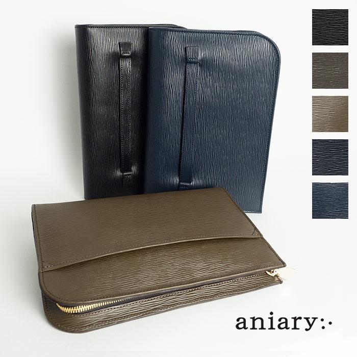 aniary（アニアリ） ウェーブレザー クラッチバッグ メンズ 16-08000