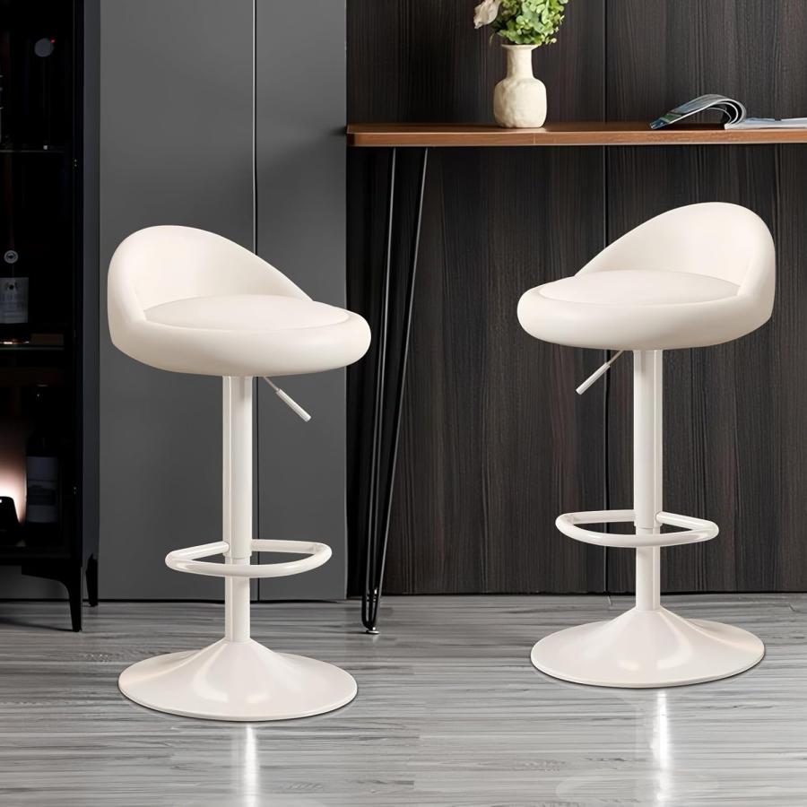 椅子 2脚セット 回転 昇降式 PUレザー カウンターチェア バーチェア