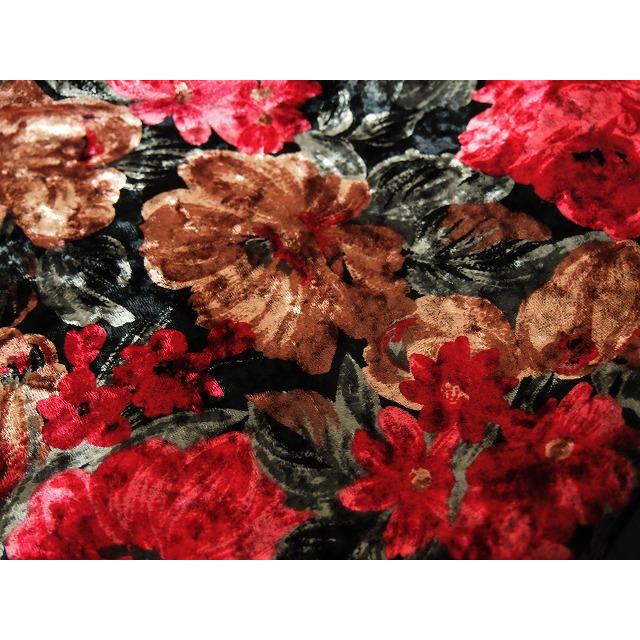 閉店大セール お買得 【ベルベット型押し/花柄プリント】 日本製生地