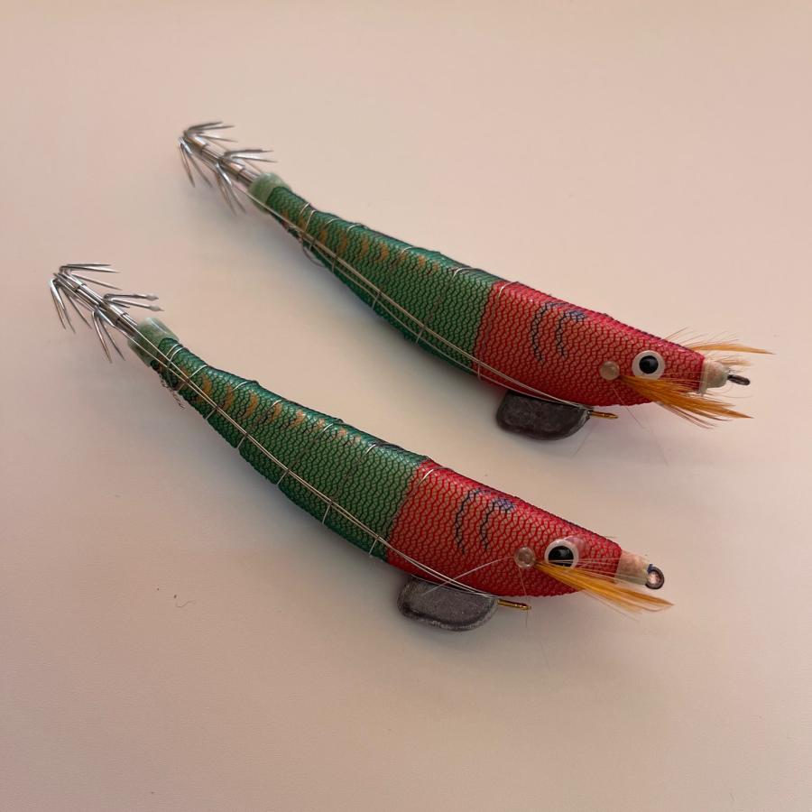 エサ巻きエギ 夜光 テーラー 餌木 レッド グリーン 赤 緑 スルメイカ