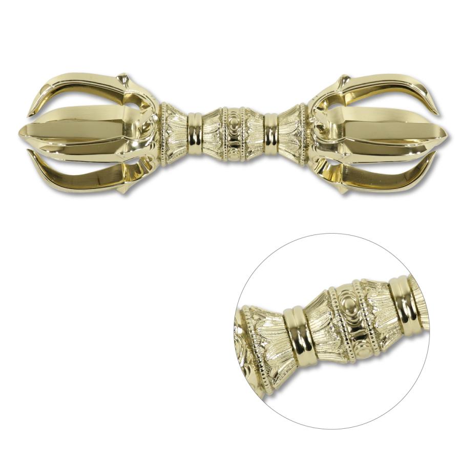 五鈷杵 13.8cm 中サイズ 真言宗 密教法具 金剛杵 真鍮 日本製 送料無料