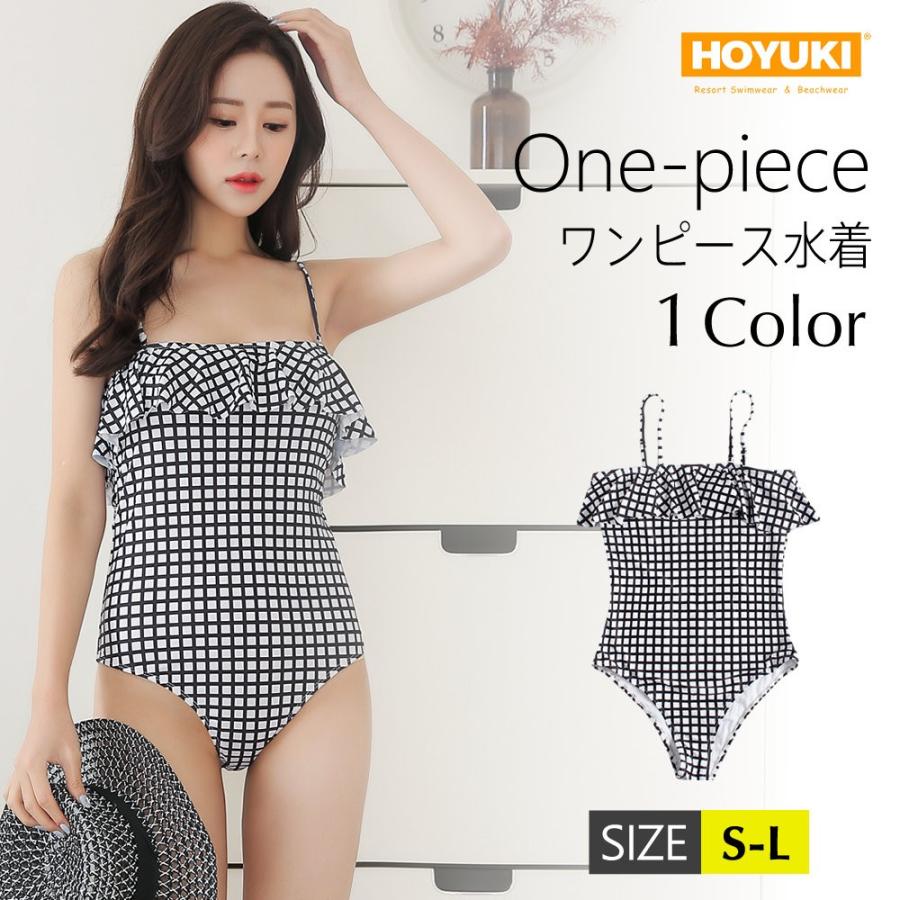 メール便発送】ワンピース水着 レディース 水着 ノンワイヤー チェック