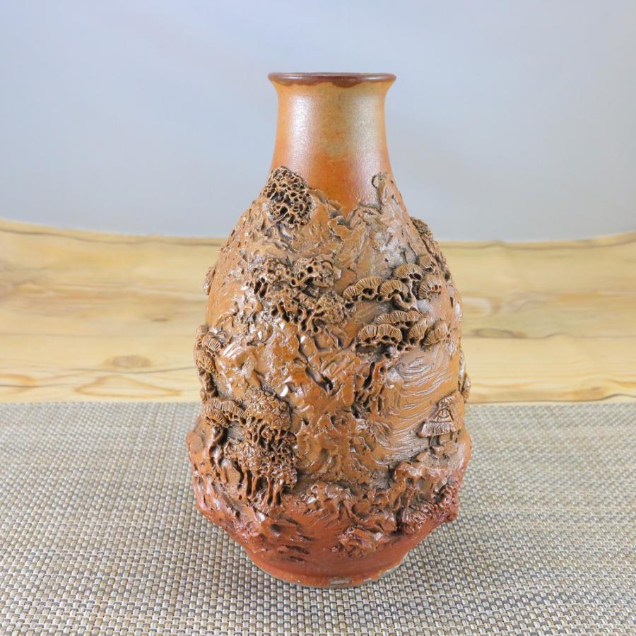 酒器 有田焼 伊万里焼 道園窯（古賀純次作）山水彫徳利 木箱付｜和食器