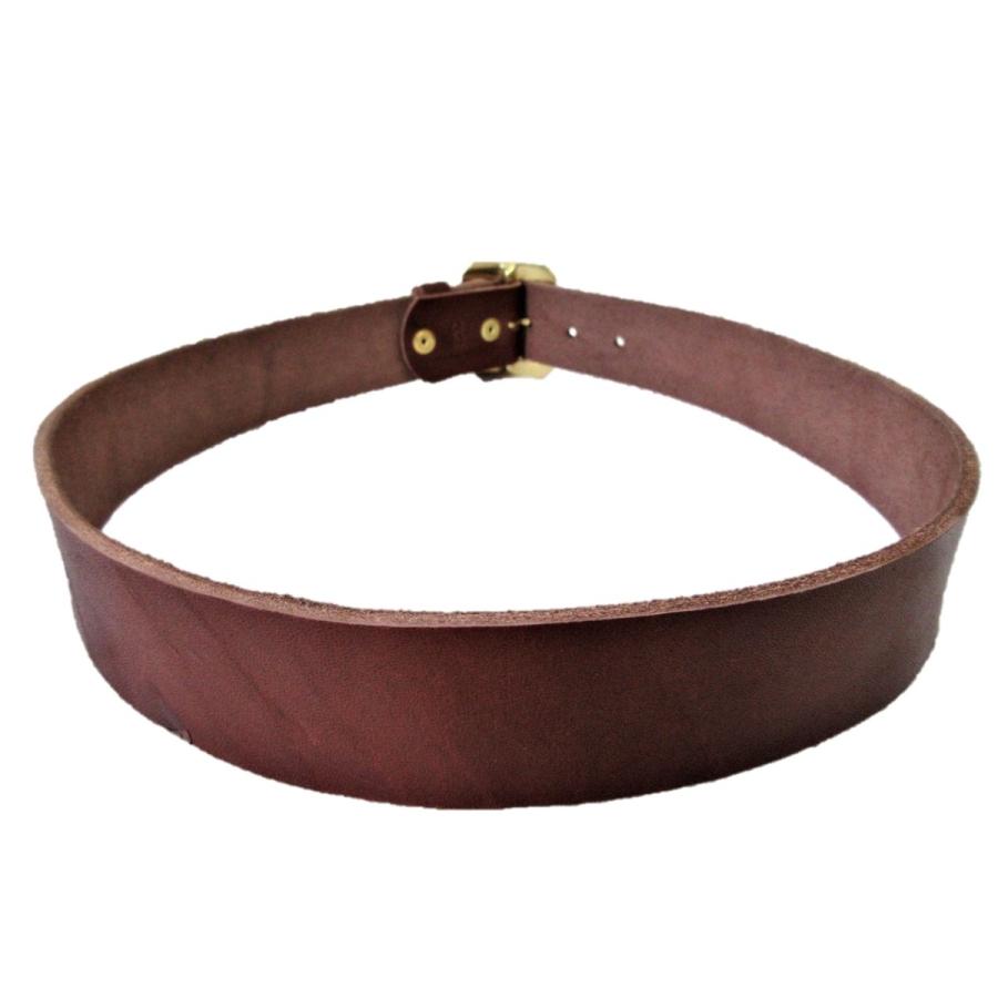 真鍮製八角バックル 栃木レザーベルト チョコ 40mm幅 本革 日本製