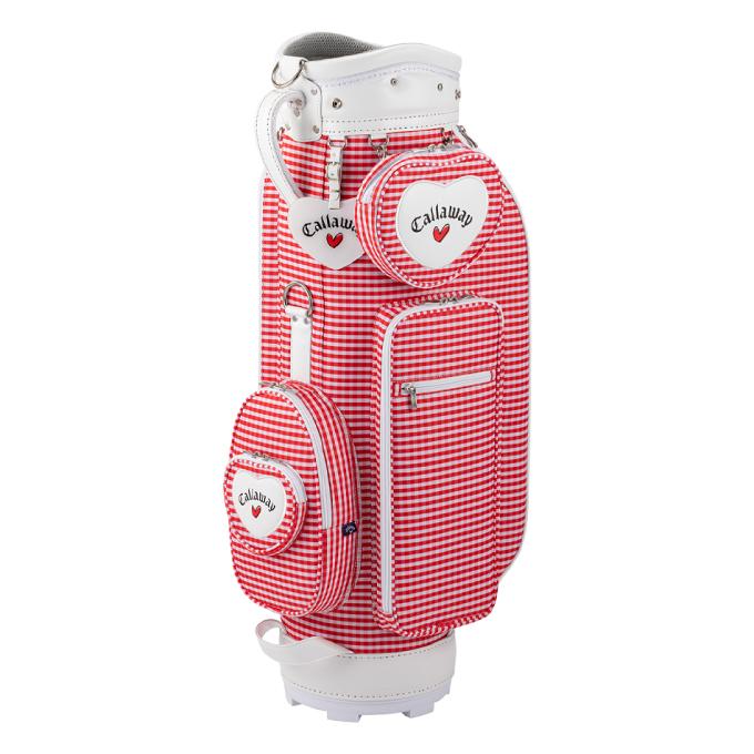 Callaway キャディバッグ レディース 赤と白のチェック柄 Callaway