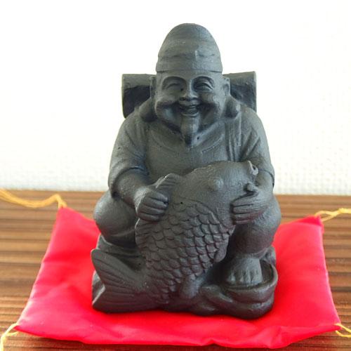 生活応援価格！横浜炭物語 恵比寿様 置物 オブジェ インテリア 消臭(お