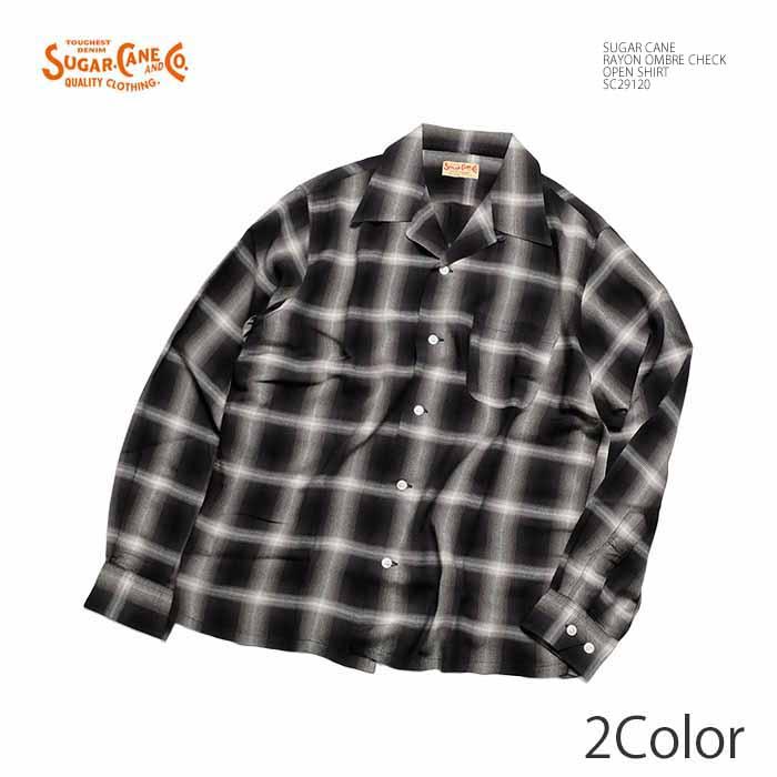 SUGAR CANE シュガーケーン SC29120 長袖 レーヨン オンブレ チェック