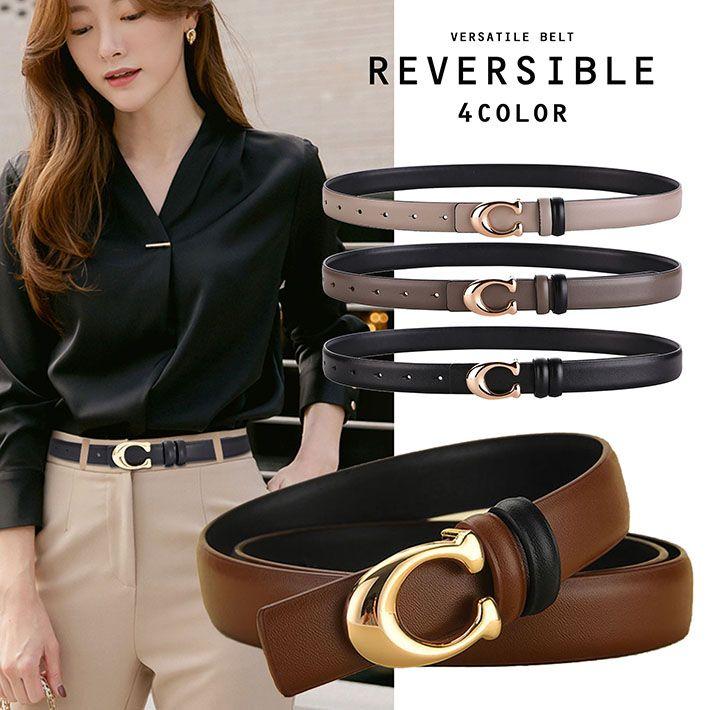 爆買 レディースベルト リバーシブル ビジネス NEK ☆REV 7987408 ロゴ