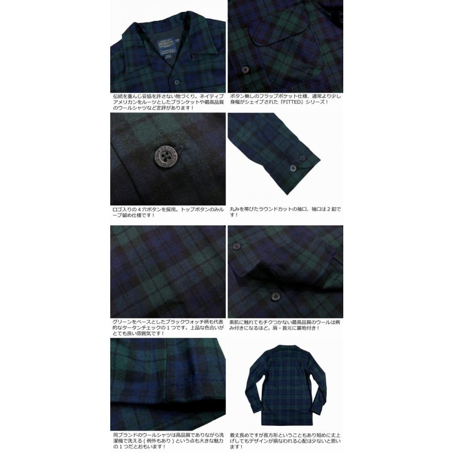 PENDLETON（ペンドルトン） ブラックウォッチ 長袖 オープンカラー
