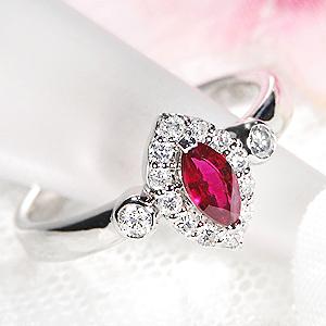 Pt900 ルビー＆ダイヤモンド リング ジュエリー レディース 指輪
