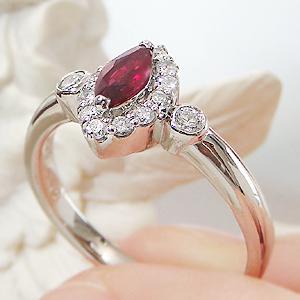 Pt900 ルビー＆ダイヤモンド リング ジュエリー レディース 指輪