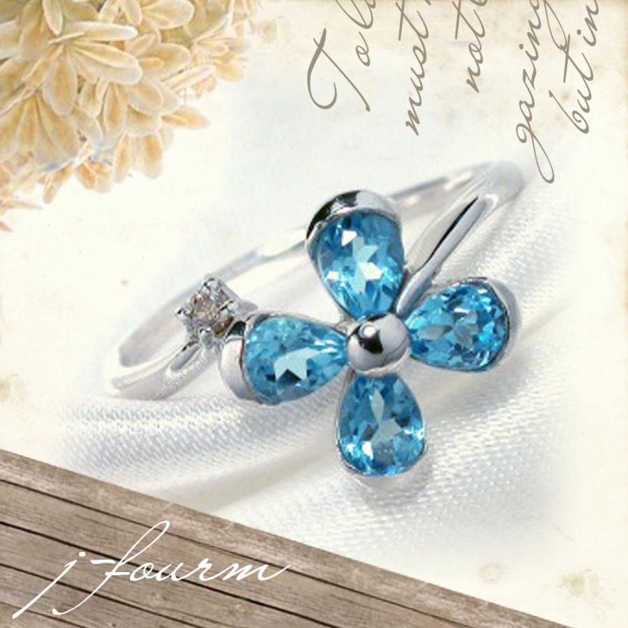 K14 レディース リング メンズ ホワイトゴールド ブルートパーズ 指輪