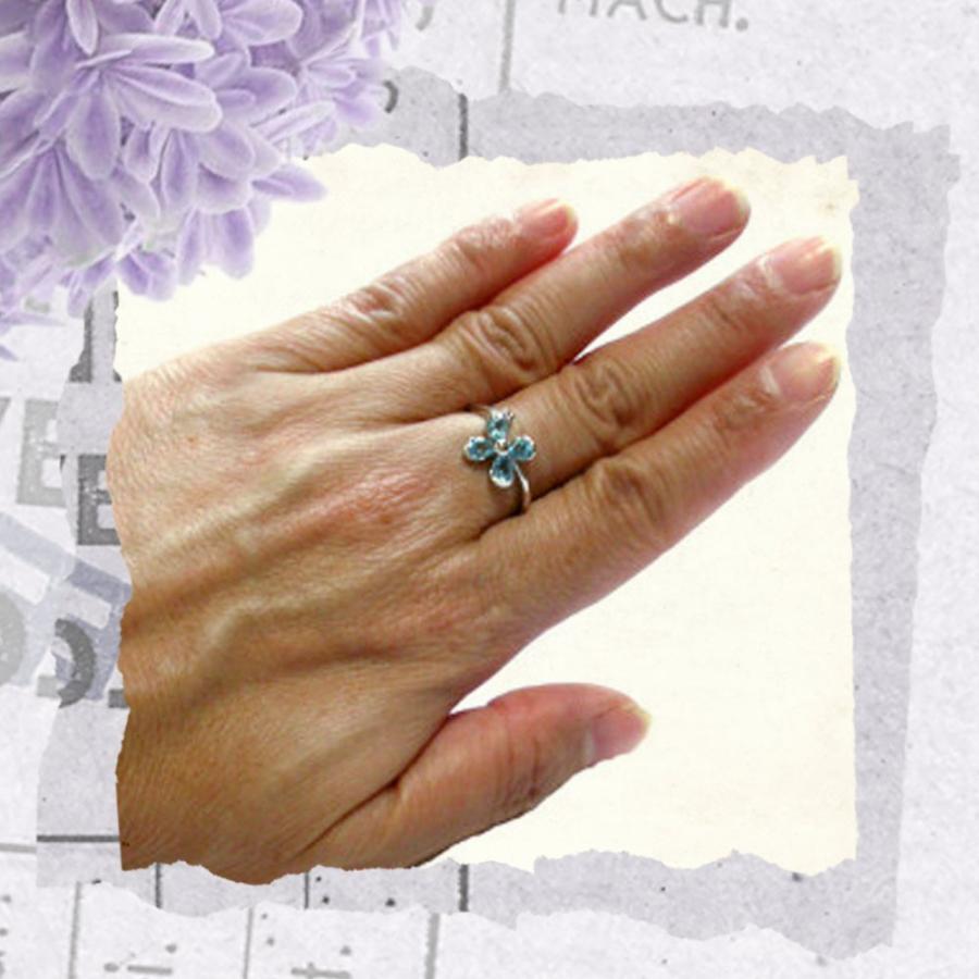 K14 レディース リング メンズ ホワイトゴールド ブルートパーズ 指輪