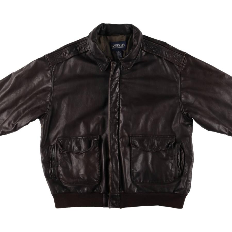 古着 90年代 ランズエンド LANDS' END A-2タイプ レザーフライト