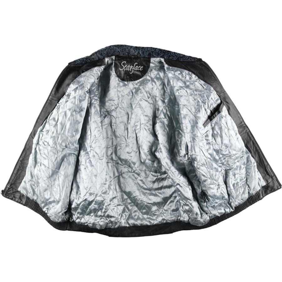 古着 ビッグサイズ 90~00年代 スカーフェイス SCARFACE 総柄 レザー