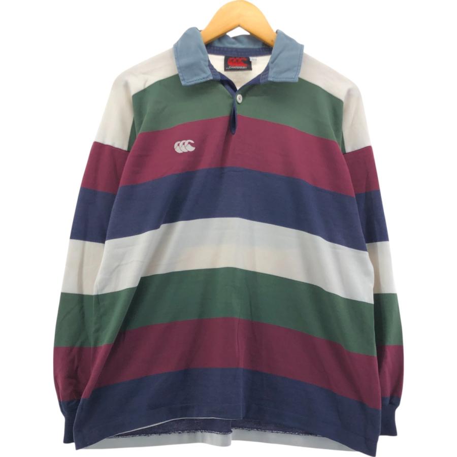 古着 90年代 カンタベリー CANTERBURY ボーダー柄 長袖 ラガーシャツ