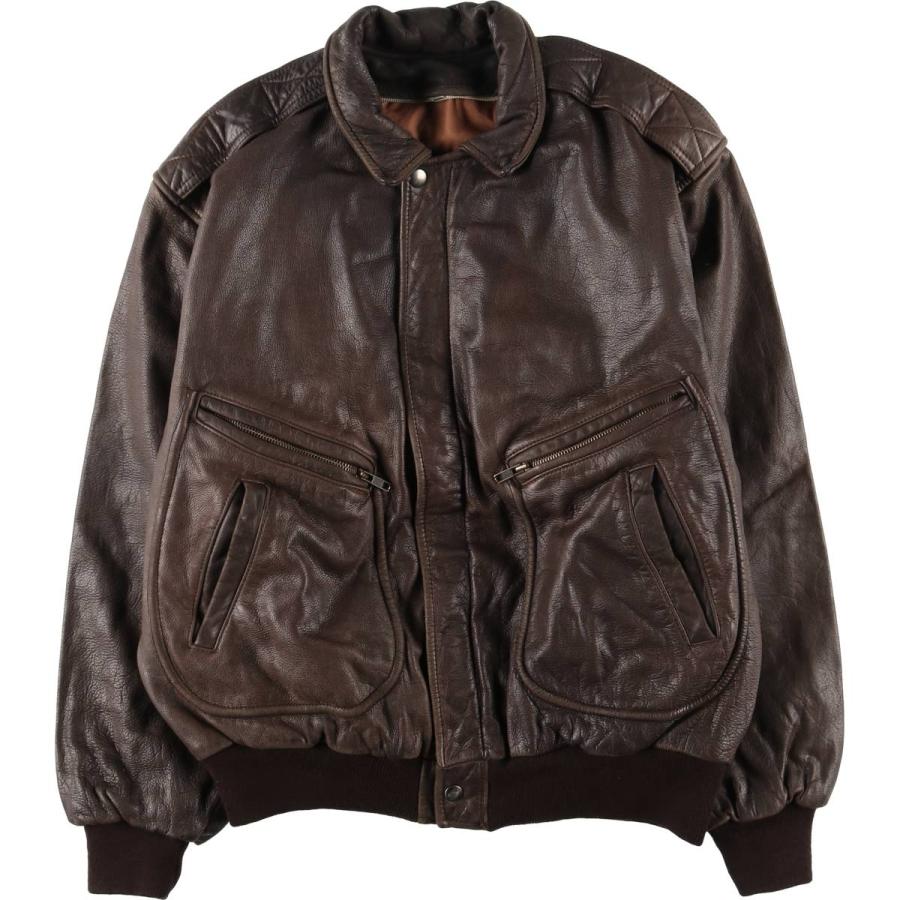 古着 シェビニオン CHEVIGNON レザーフライトジャケット メンズL相当