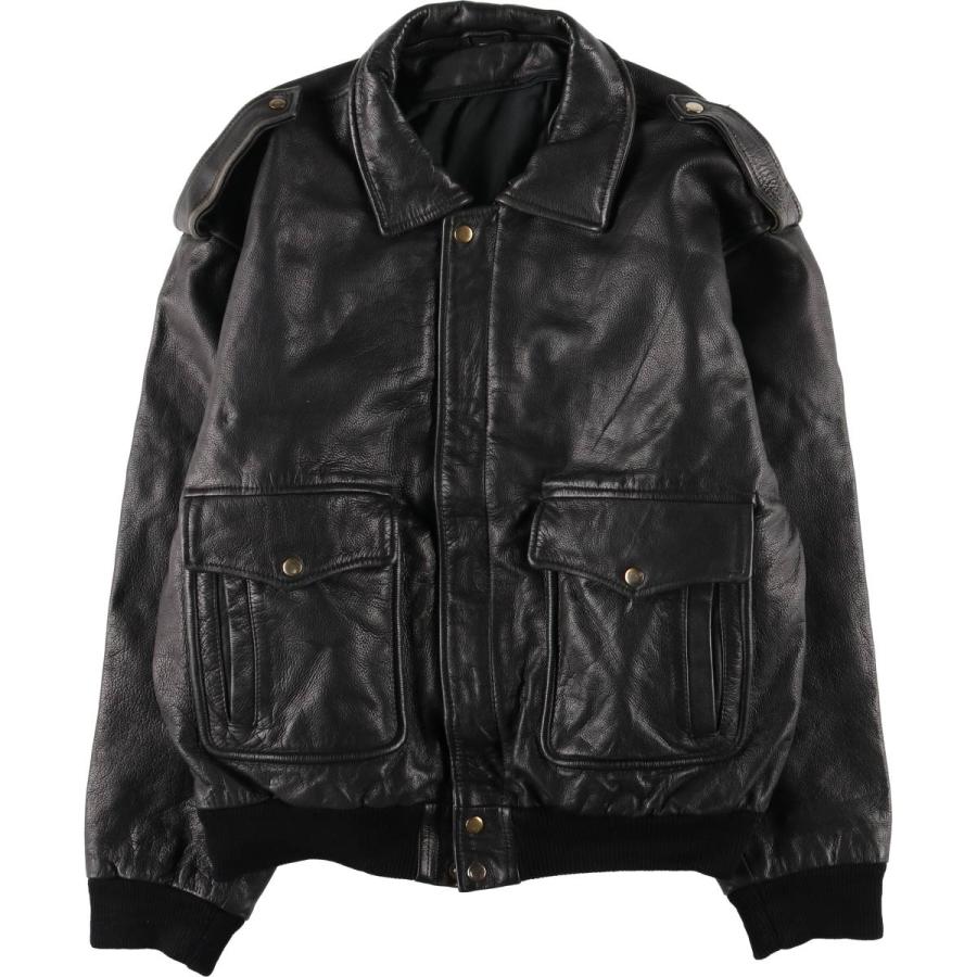 古着 A-2タイプ 中綿入り レザーフライトジャケット メンズXL相当