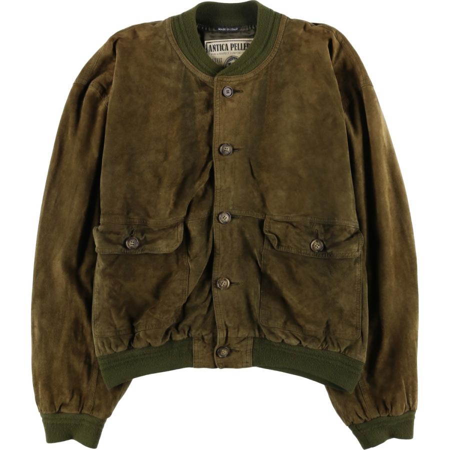 古着 ANTICA PELLERIA バルスタージャケット スエードレザーブルゾン