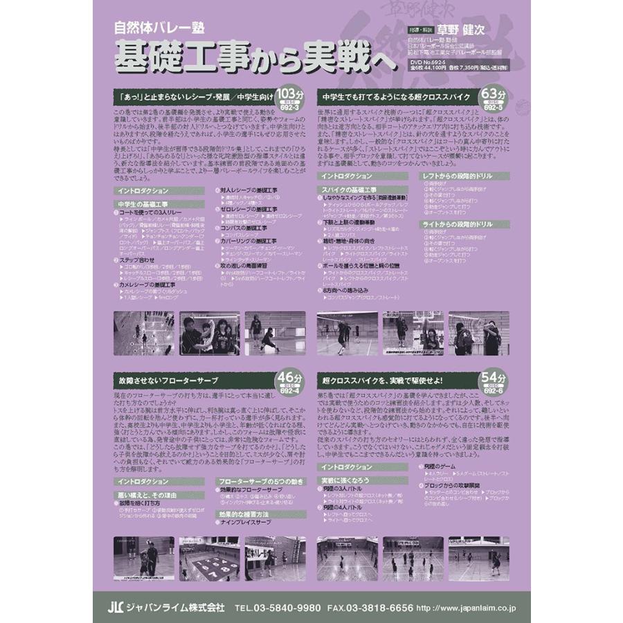 ジャパンライム 自然体バレー塾・基礎工事から実戦へ DVD バレーボール