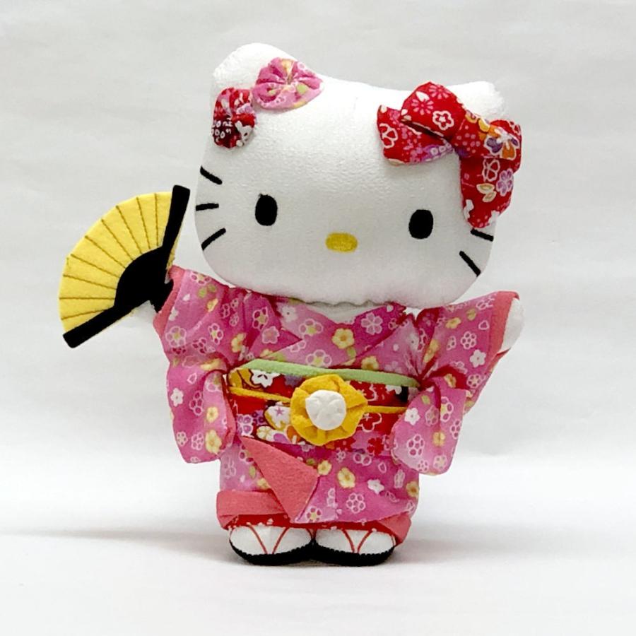 キティ ぬいぐるみ 人形 キティちゃん ピンクの着物 Mサイズ : 日本の
