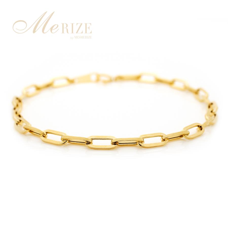 K18 ボックス ブレスレット 幅3.6mm 15cm~20cm イエローゴールド ユニ