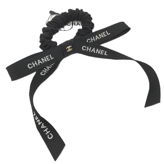 CHANEL（シャネル） シュシュ ココマーク ロゴ 髪留め リボン ブラック