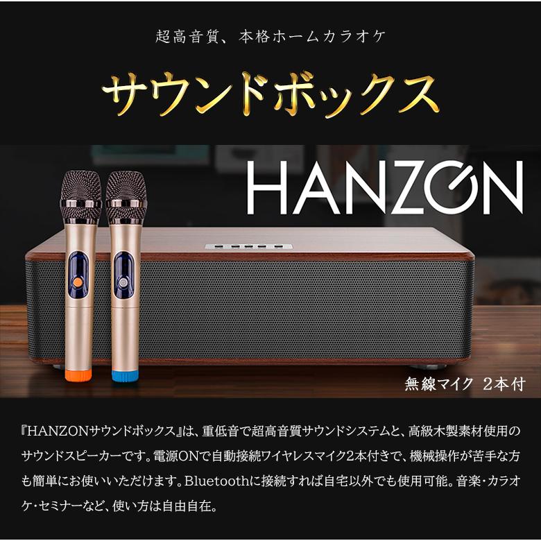 HANZONサウンドボックス カラオケセット 家庭用 マイク ワイヤレス