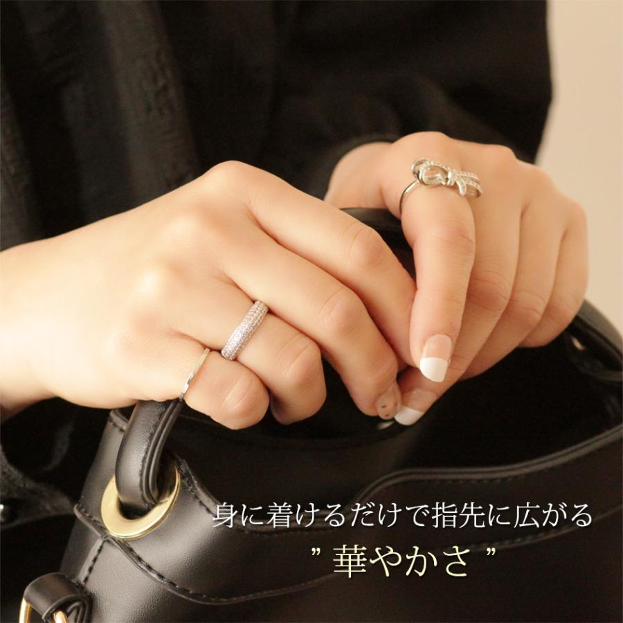 指輪 パヴェリング レディース リング czダイヤ パヴェ 華やか 上品 18