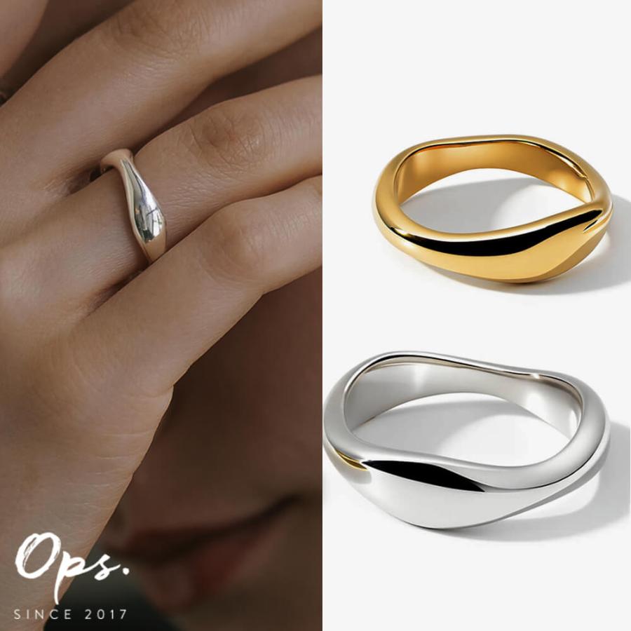 Ops.（オプス） シルバーリング シンプル 太め 指輪 レディース