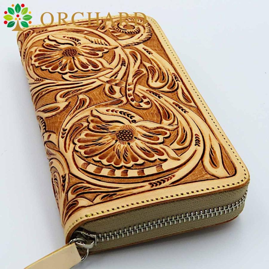 スティングレイ ガルーシャ エイ革 フラワーカービング 牛革