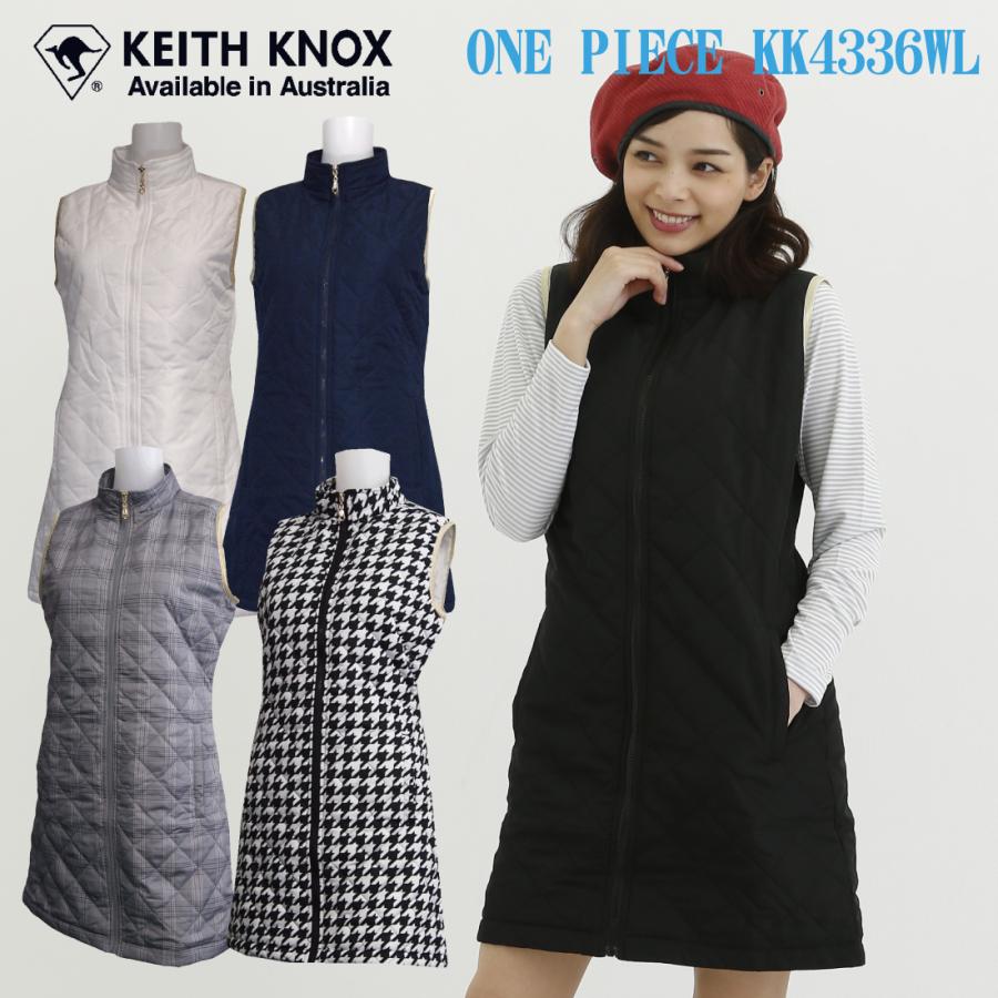 ゴルフウェア レディース 中綿 キルティング ワンピース ノースリーブ