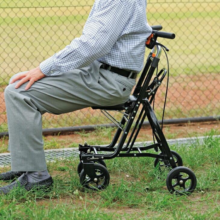 Tacaof シルバーカー スタッグ 座れる 手押し車 折りたたみ シルバー