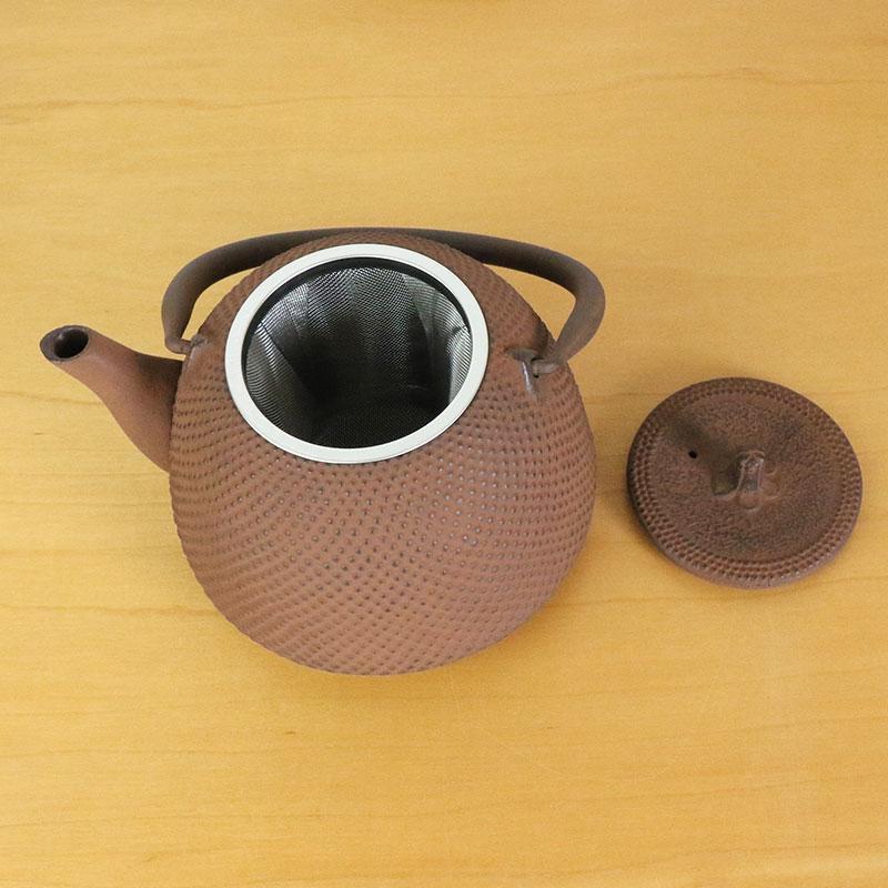 奥州 南部鉄器 急須 南部形アラレ 3色 0.4L ホーロー加工あり 茶こし