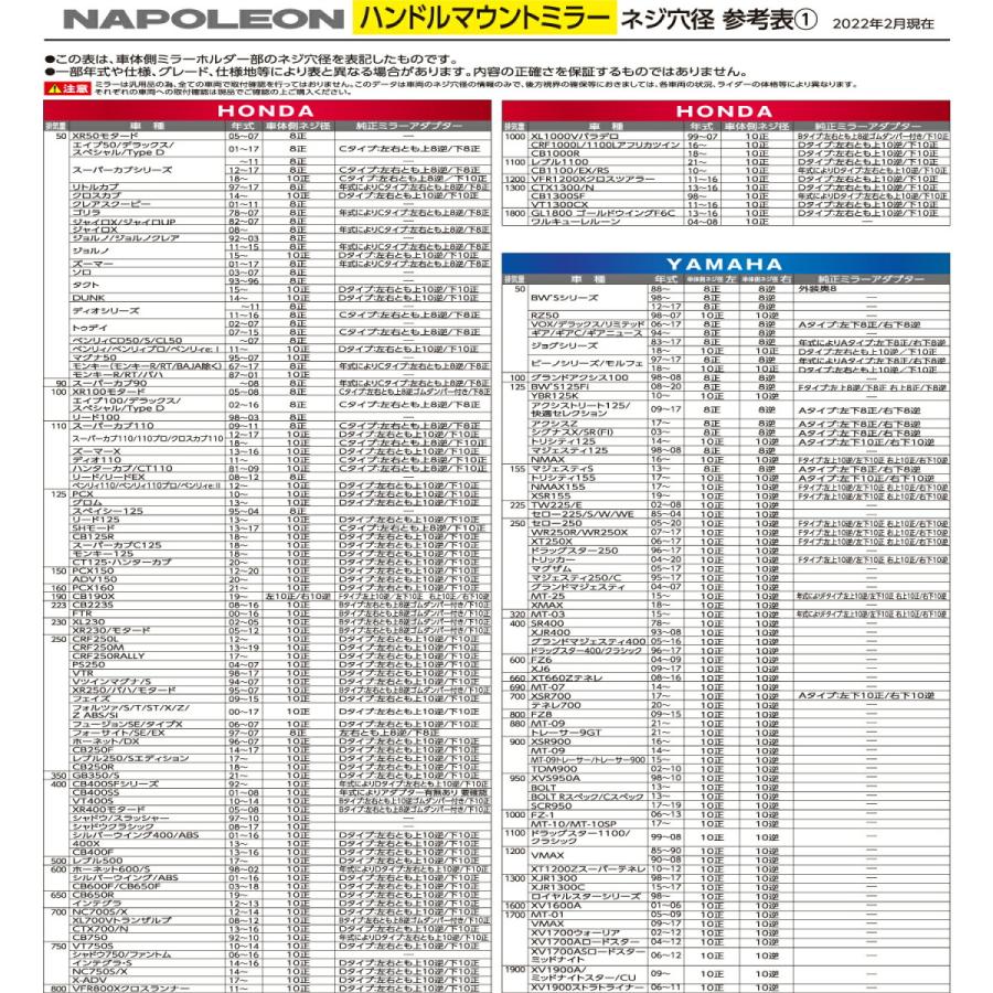 TANAX（タナックス） バイクミラー ナポレオン バレンミラーEX
