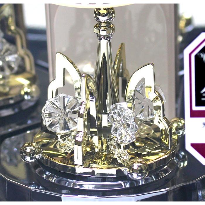 SEIKO（セイコー） メロディ付き 電波置時計 回転飾り 濃茶マーブル