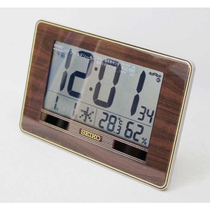 SEIKO セイコー 掛け置き兼用 電波時計 ハイブリッドソーラー デジタル