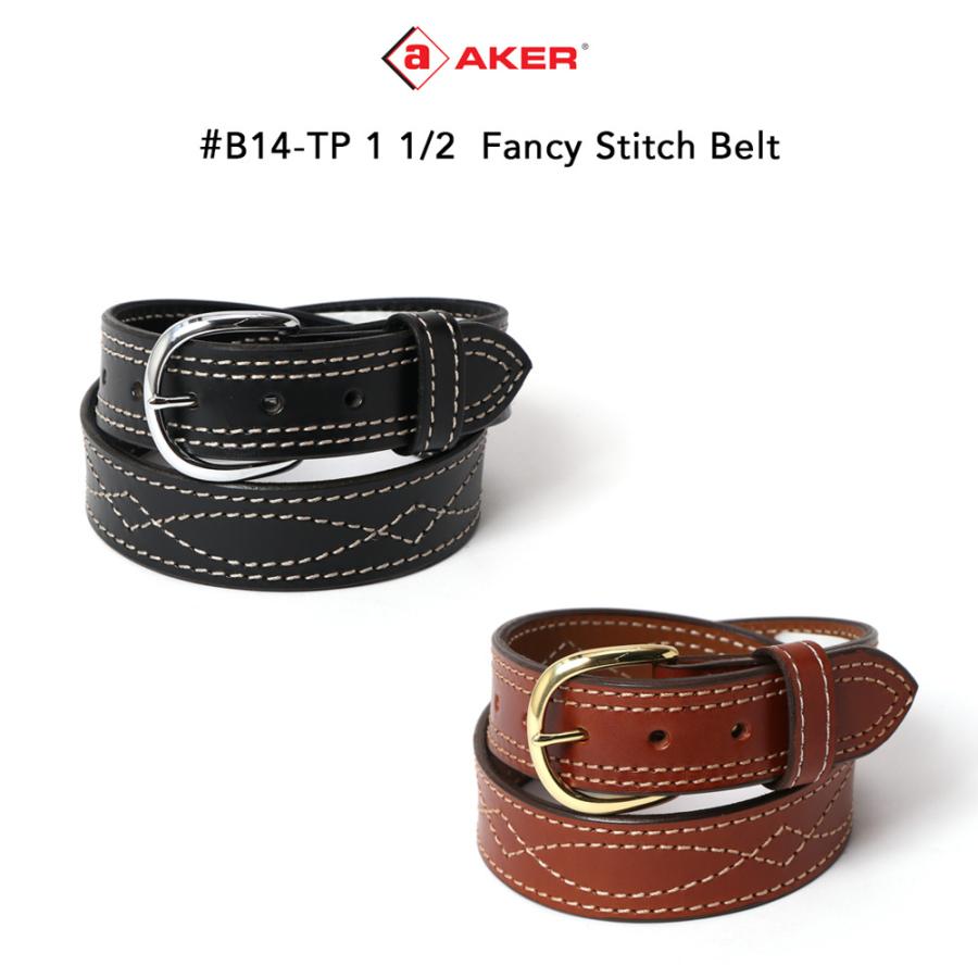 エイカー AKER ベルト メンズ 幅37mm B14 TP BP 本革 1-1/2インチ