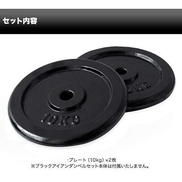 バーベル 用 プレート 10kg 2個セット ブラックアイアン 追加プレート