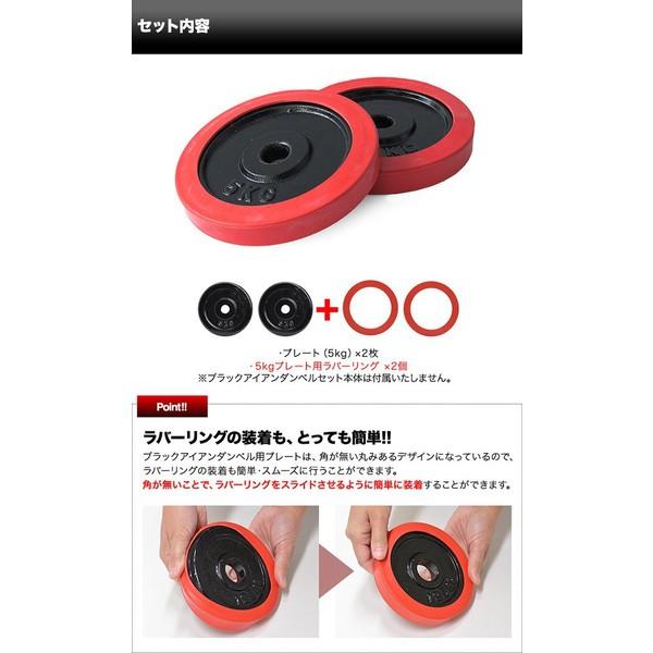 ダンベル バーベル 用 プレート 5kg 2個セット ブラックアイアン +