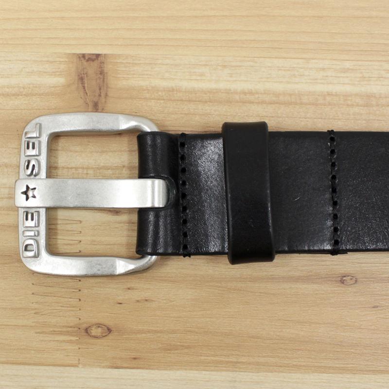 DIESEL（ディーゼル） ベルト 本革 レザーベルト 無地 ロゴ メタル