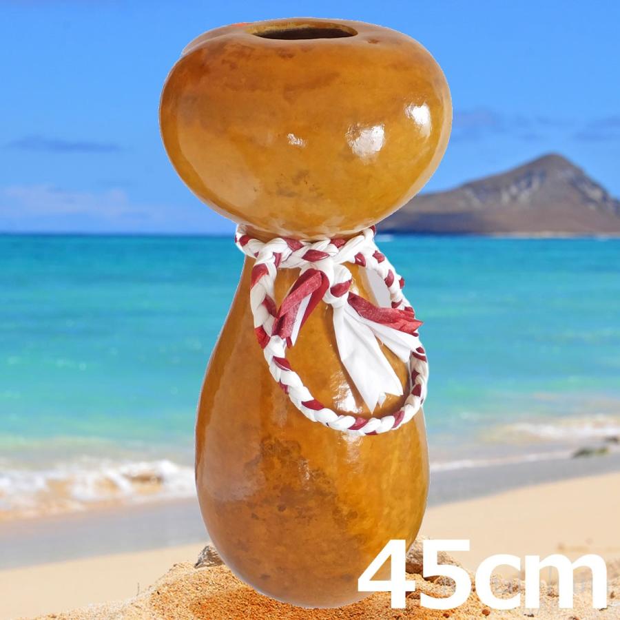 ハワイアン フラダンス 楽器 イプ ヘケ 高さ45cm カウラ付き 350g