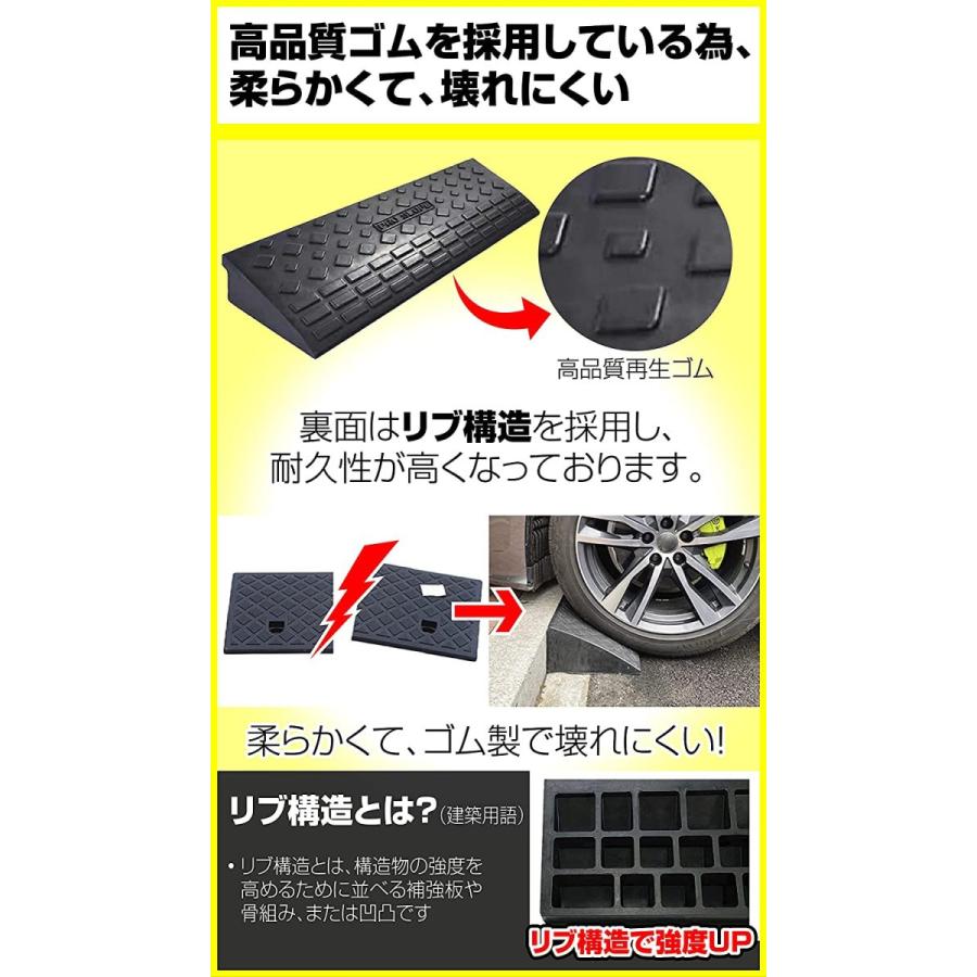 段差 スロープ プレート 幅60cm 高さ5cm用 4個セット 滑り止め ゴム製