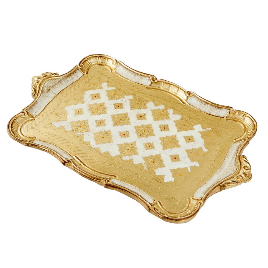 イタリア製 トレー / 軽量 木製 ゴールド 輸入雑貨 インテリア