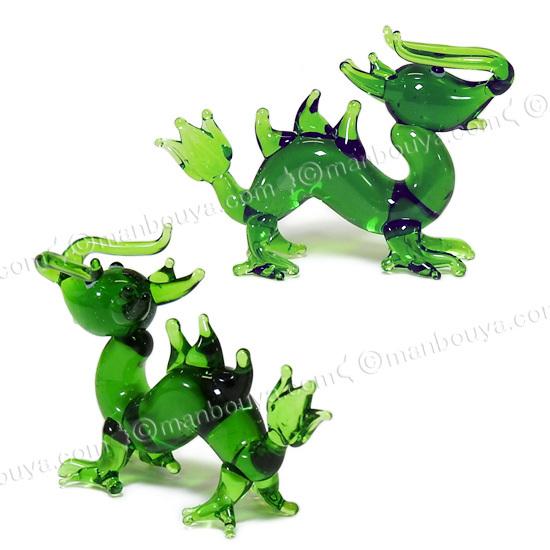 干支 辰 置物 龍 ガラス細工 縁起物 正月 飾り グラススクエア プチ