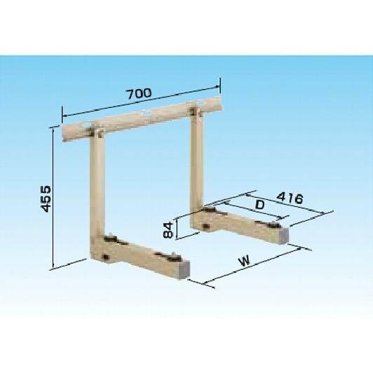 壁面置台 K-AK6G7 エアコン 室外機 台 置台 架台 シルバー 塩害 2段